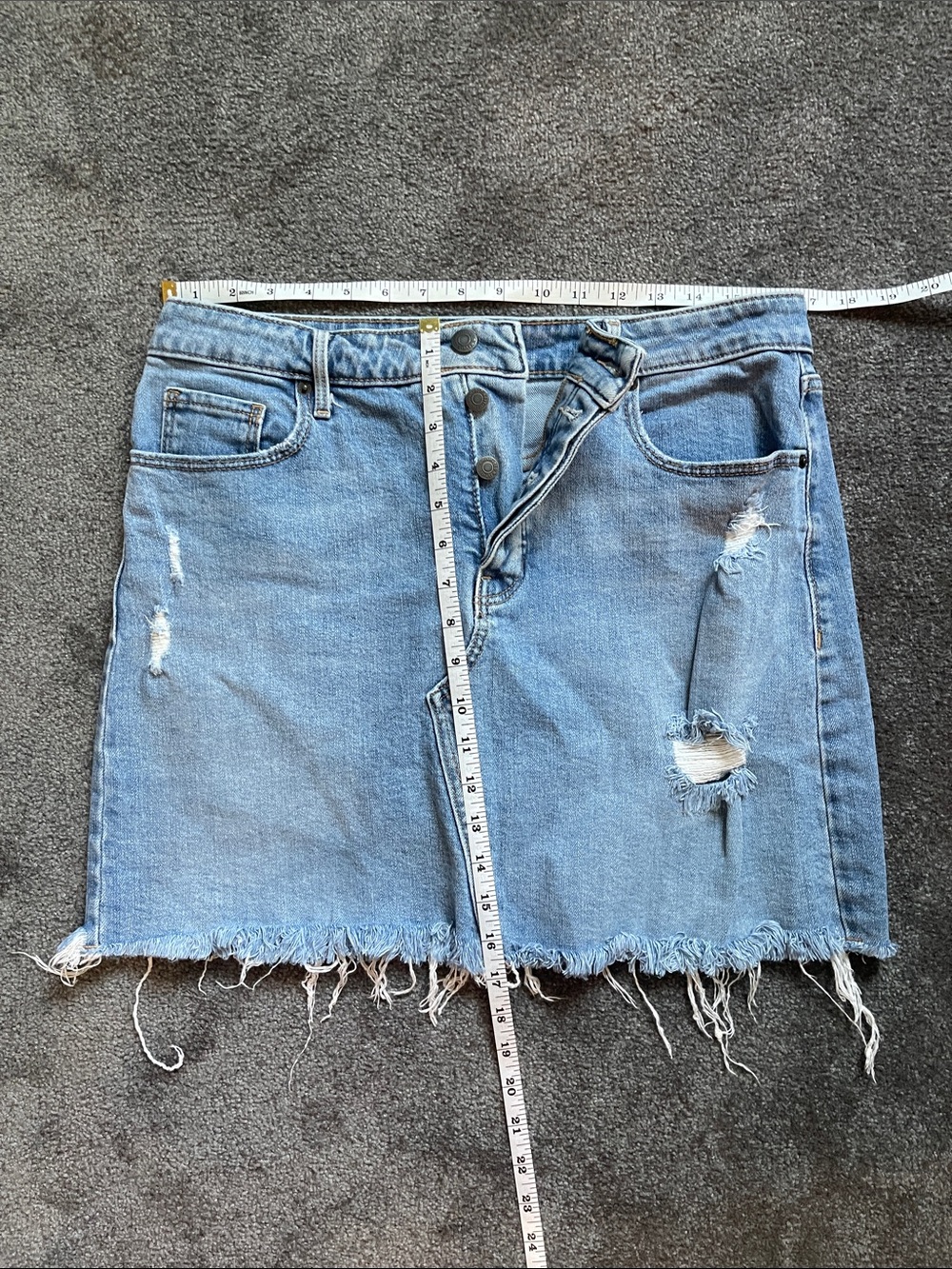Old Navy Distressed Light Blue Denim Mini Skirt